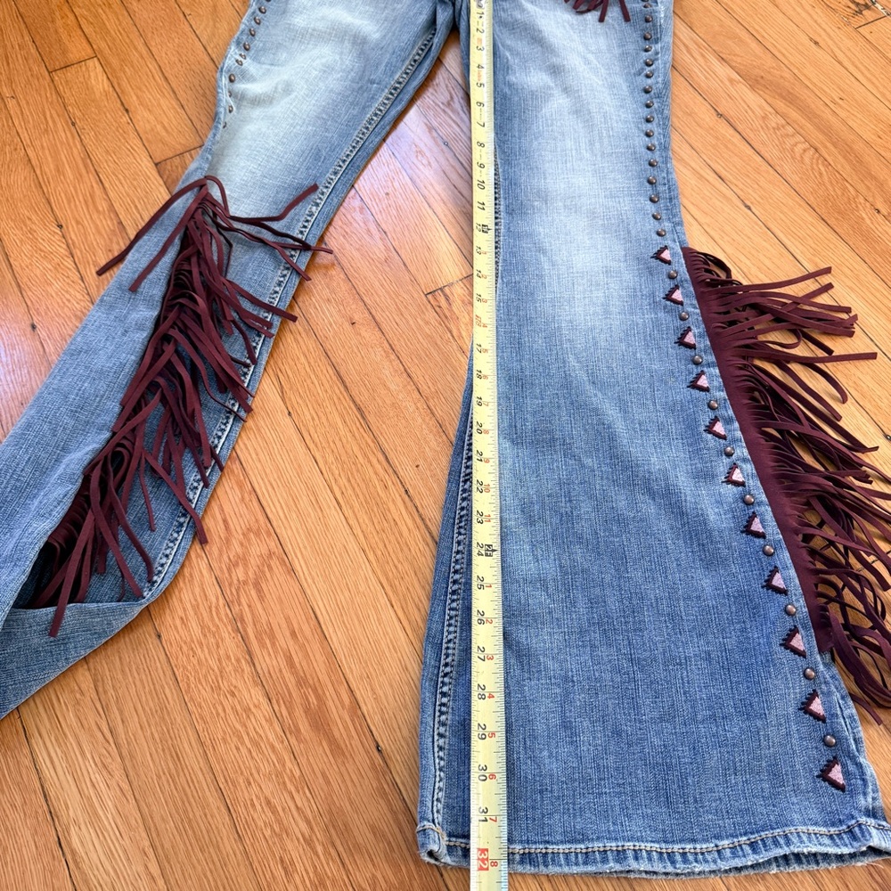 Shyanne Western Jeans | Extreme Flare | Fringe & Studded | New No Tags - Picture 6 of 11